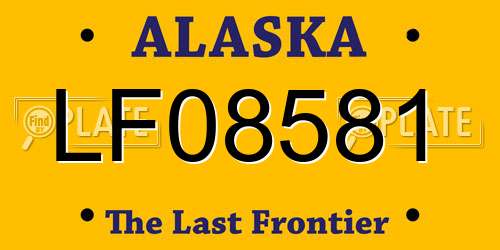 LF08581 Alaska License Plate