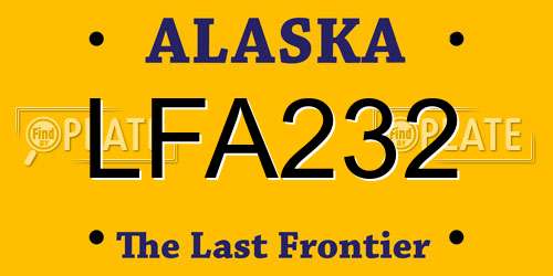 LFA232 Alaska License Plate