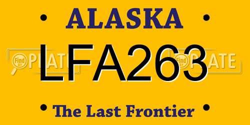 LFA263 Alaska License Plate