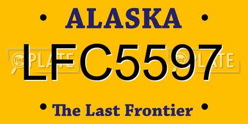 LFC5597 Alaska License Plate