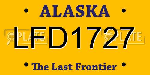 LFD1727 Alaska License Plate