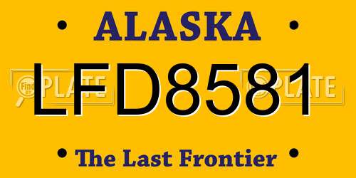LFD8581 Alaska License Plate