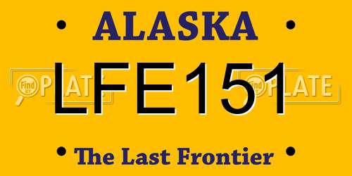 LFE151 Alaska License Plate