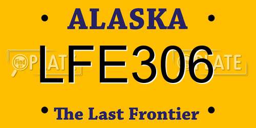 LFE306 Alaska License Plate