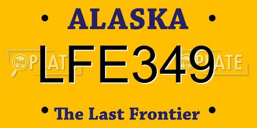 LFE349 Alaska License Plate