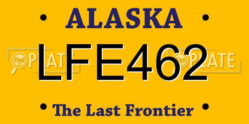 LFE462 Alaska License Plate