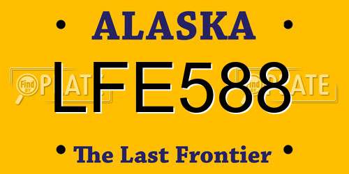 LFE588 Alaska License Plate