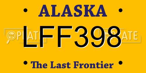 LFF398 Alaska License Plate