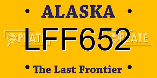 LFF652 Alaska License Plate
