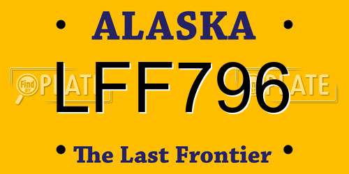 LFF796 Alaska License Plate