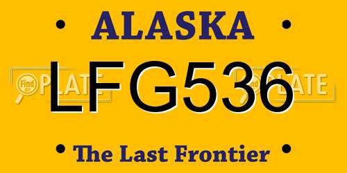 LFG536 Alaska License Plate