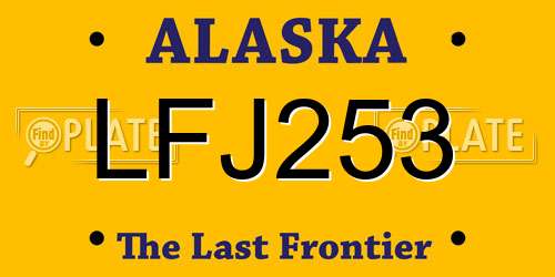 LFJ253 Alaska License Plate