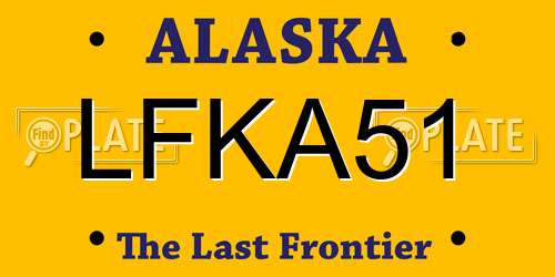 LFKA51 Alaska License Plate