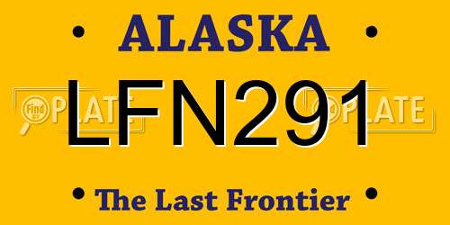 LFN291 Alaska License Plate
