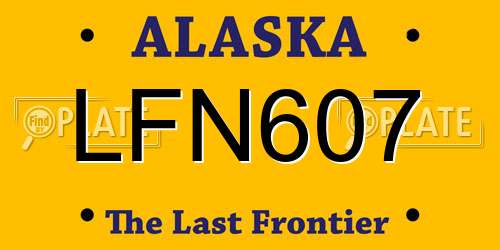 LFN607 Alaska License Plate