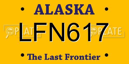 LFN617 Alaska License Plate