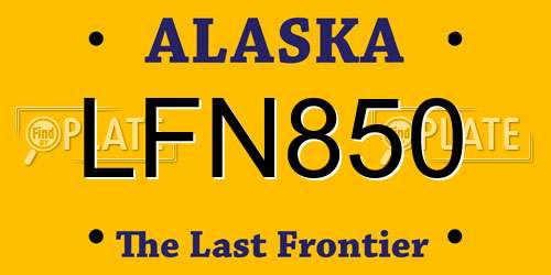 LFN850 Alaska License Plate