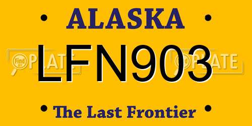 LFN903 Alaska License Plate