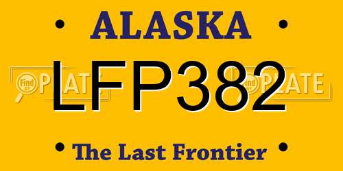 LFP382 Alaska License Plate