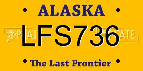 LFS736 Alaska License Plate
