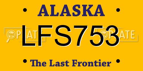 LFS753 Alaska License Plate