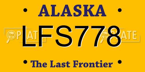 LFS778 Alaska License Plate