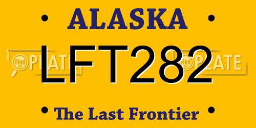 LFT282 Alaska License Plate