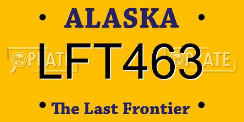 LFT463 Alaska License Plate