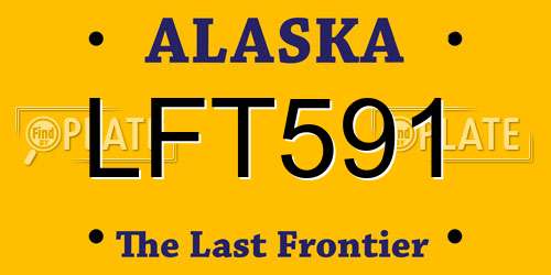 LFT591 Alaska License Plate