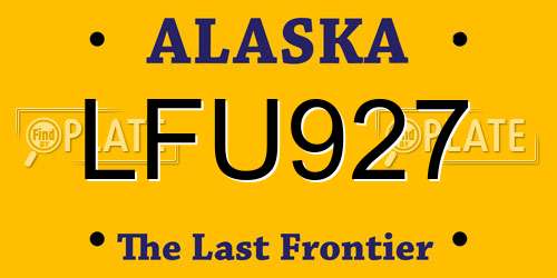 LFU927 Alaska License Plate