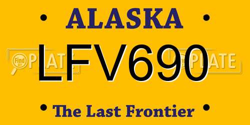 LFV690 Alaska License Plate