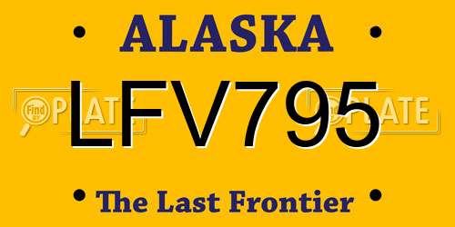 LFV795 Alaska License Plate