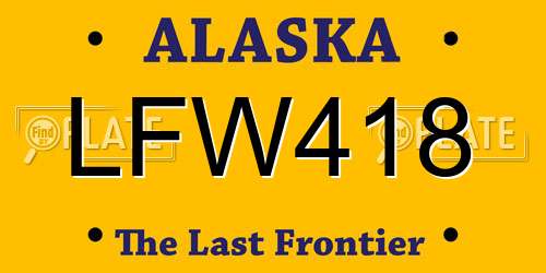 LFW418 Alaska License Plate