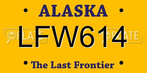 LFW614 Alaska License Plate