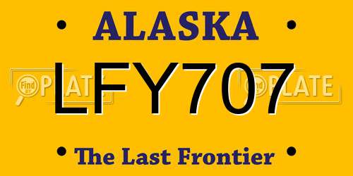 LFY707 Alaska License Plate