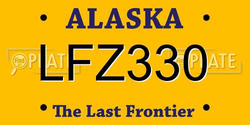 LFZ330 Alaska License Plate