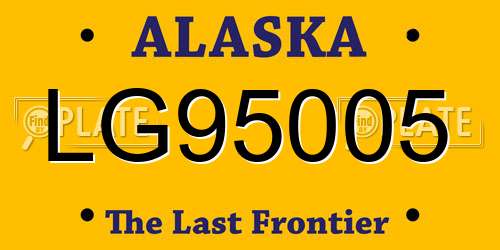 LG95005 Alaska License Plate