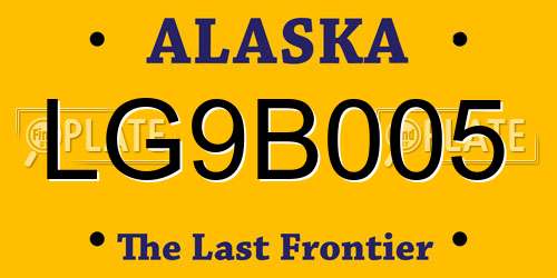 LG9B005 Alaska License Plate