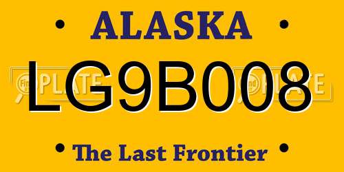 LG9B008 Alaska License Plate
