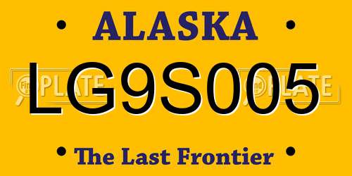 LG9S005 Alaska License Plate