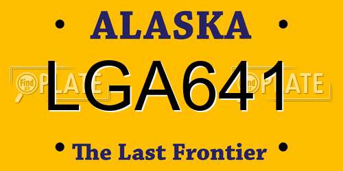 LGA641 Alaska License Plate