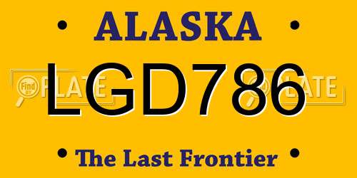 LGD786 Alaska License Plate