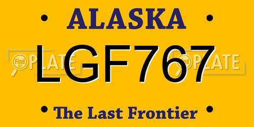 LGF767 Alaska License Plate