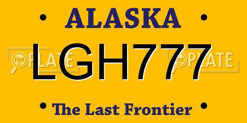 LGH777 Alaska License Plate