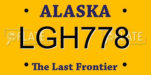 LGH778 Alaska License Plate