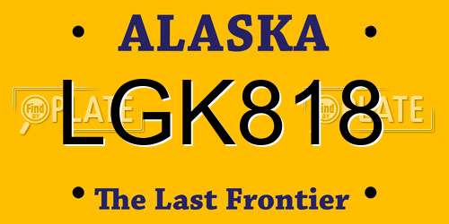 LGK818 Alaska License Plate