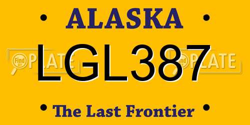 LGL387 Alaska License Plate
