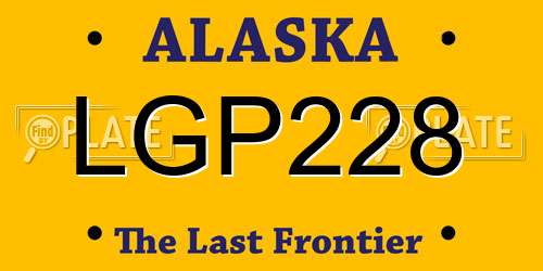 LGP228 Alaska License Plate