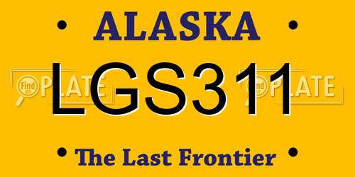 LGS311 Alaska License Plate