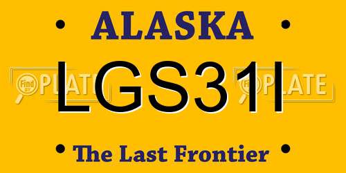 LGS31I Alaska License Plate